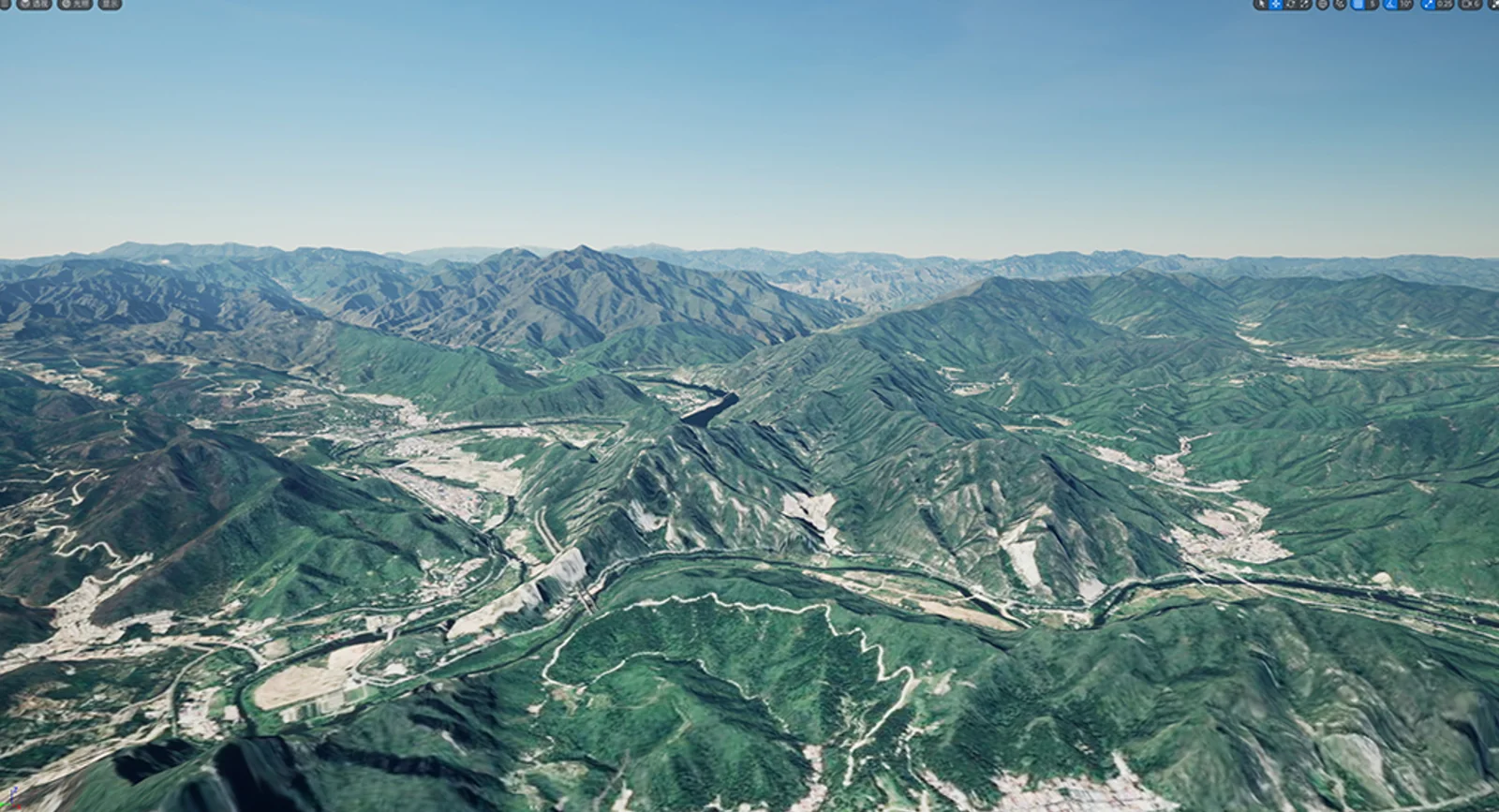 山地河谷俯瞰